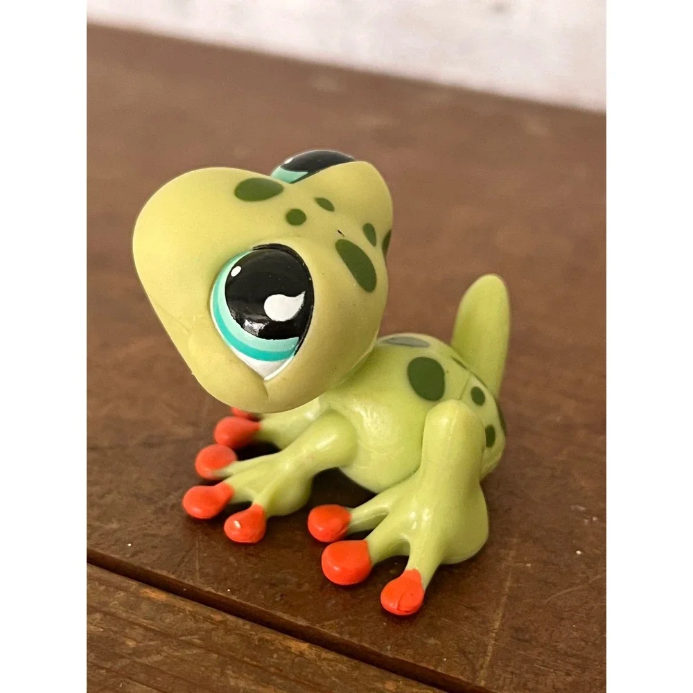 LPS Littlest Pet Shop Hasbro Green Orange Frog #805‎